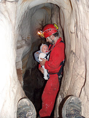 Euan and Peter at bottom of chute[SMoser]